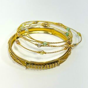 Antique-Style Layered Bangles w/ Filigree & Beads